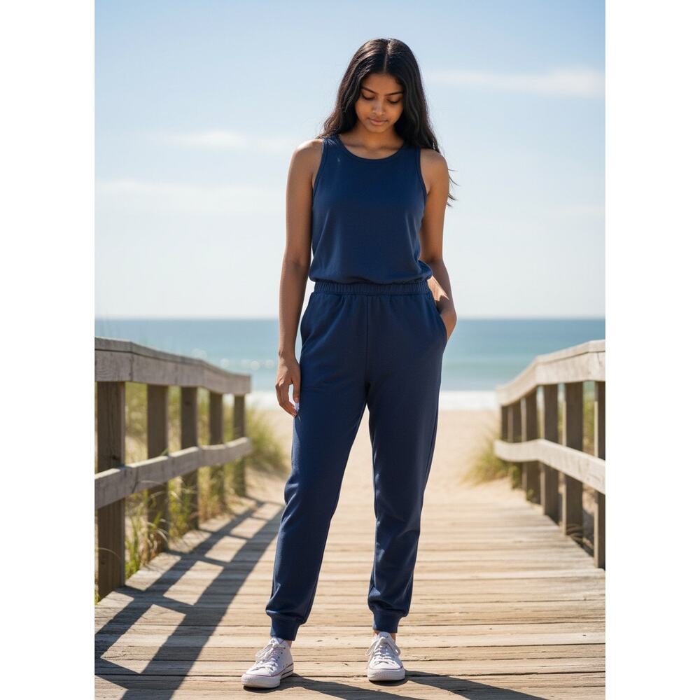 Athleta Girl Hop Skip Jumpsuit Navy Blue Size XL / 14